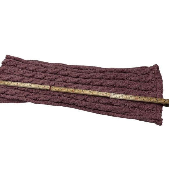 Knitted Pink Infinity Scarf Cable Knit Design Soft & Warm Polyester Fabric For W - Picture 4 of 5